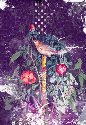 Pompeii bird, 2014 (mixed media on canvas)