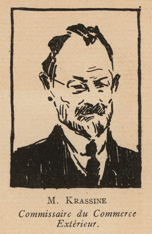 Leonid Krasin, Russian Bolshevik revolutionary politician and People's Commissar for Foreign Trade (litho)