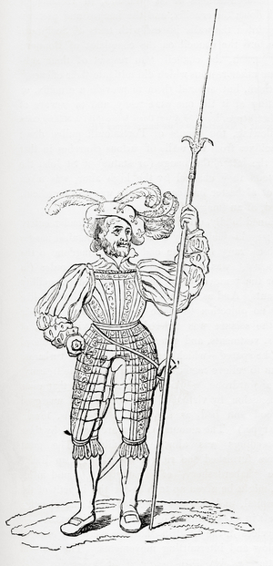 Suit of ribbed and engraved armour, from Old England: A Pictorial Museum, pub. 1847