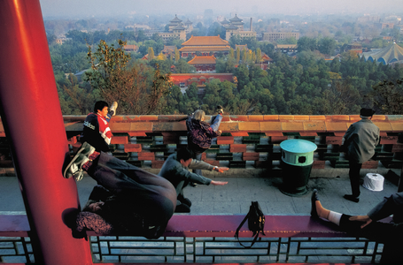 Early morning exercise atop Coal Hill, the highest point in Beijing, said to be built…, 2005 (photo)
