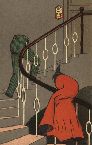 Invisible man and women (colour litho)