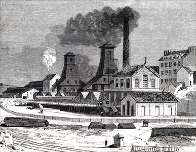 A view of the St Peter and St Paul pits in Le Creusot coal field.