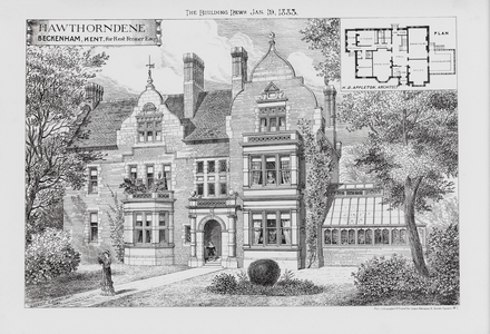 Hawthorndene, Beckenham, Kent for Rest Fenner, Esqr (engraving)
