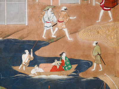 Osakazu Byobu - Japanese eight-panel folding screen (painting)