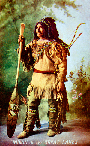 Man in American Indian traditional costume