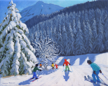 Snow covered trees, La Clusaz, France, 2015 (oil on canvas)