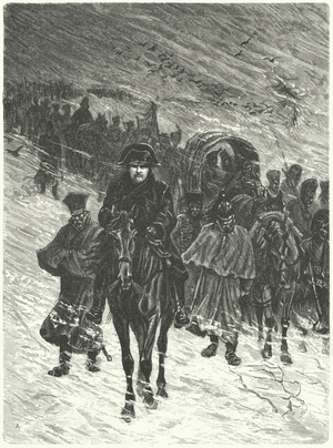 Napoleon's retreat from Moscow, 1812 (engraving)