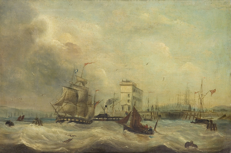 Cardiff Docks (Oil on canvas)