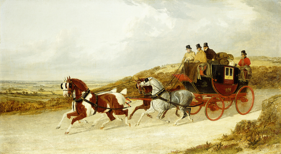 The Edinburgh and London Royal Mail, 1838 (oil on canvas)