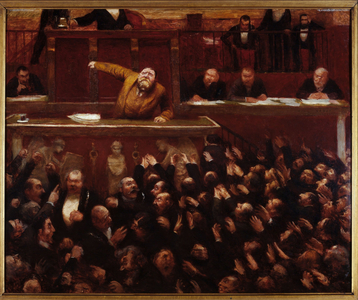 Jean Jaurès (1859-1914), at the Chamber of Deputies, 1903 (oil on wood)