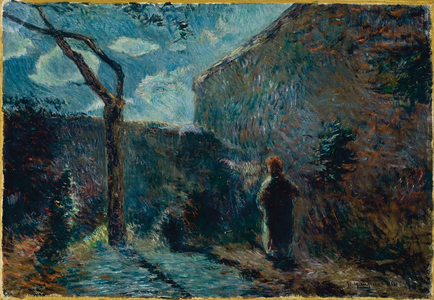Along the Wall at Nightfall, 1881 (oil on canvas)