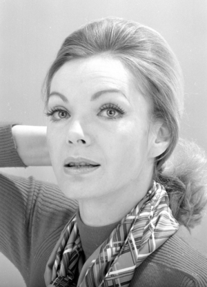 Maria Perschy, 1974 (b/w photo)
