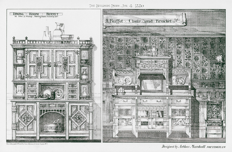 Dining Room Buffet, A Buffet Chair and Bracket (litho)
