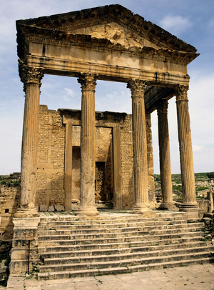 Dougga, Capitolium, Temple dedicated to Jupiter, Juno & Minerva, 2nd c. AD