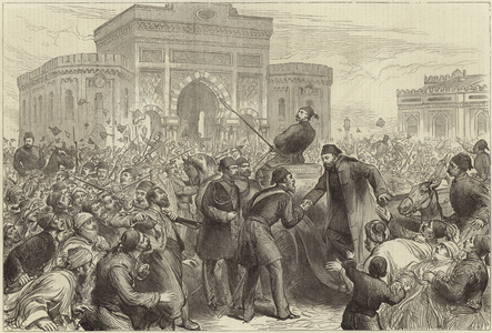 Reception of Osman Pasha at the Serskierate (engraving)