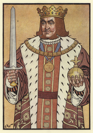 K was a King so mighty and grand (colour litho)