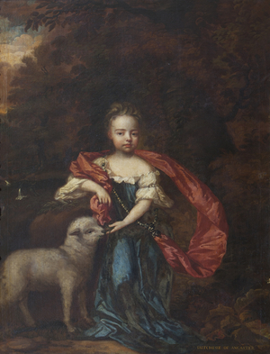 Jane Brownlow, later Duchess of Ancaster (1689-1736) as St Agnes (oil on canvas)