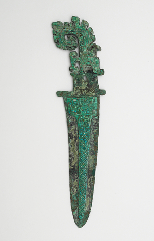 Dagger-axe (ge) with dragons, c.1200 BCE (bronze with turquoise inlay)