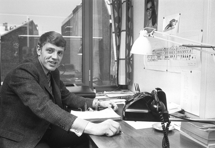 Oslo 19700114. Portrait of ski jumpers Lars Grini in the office ..., 1970 (photo)