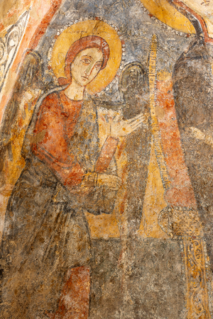 Madonna and Child Between the Archangels, detail of the left archangel, 11th-12th century