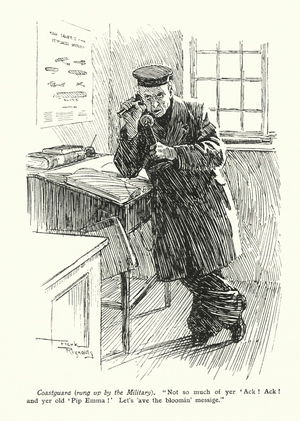Cartoon by Frank Reynolds (colour litho)