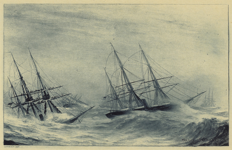 Naval Disaster at Apia, Samoa, 15 March 1889 (litho)
