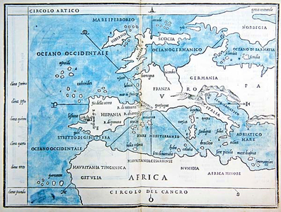 Map of Europe and North Africa, 1528 (engraving with wash))