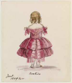 Beatrice, 1859 (pencil, watercolour & ink on paper)