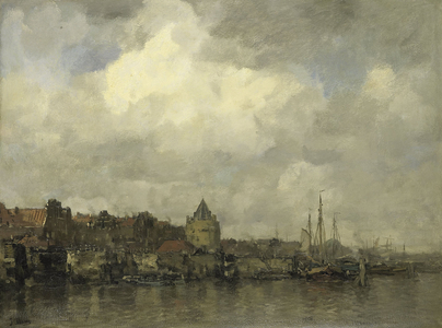 The Schreierstoren on the Outside in Amsterdam, 1876 (oil on canvas)