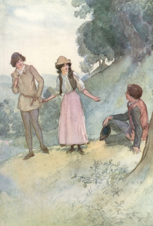 Illustration for Shakespeare's As You Like It (colour litho)