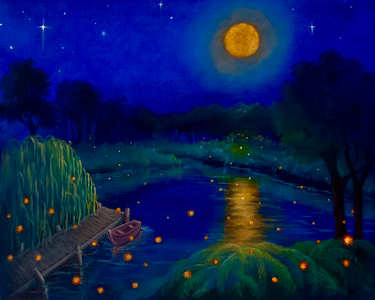 Fireflies, 2025, (oil on canvas)