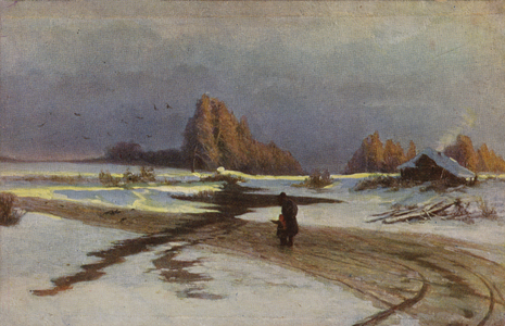 The Thaw, 1871 (colour litho)