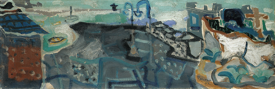 Storm at St. Ives, 1952 (oil on canvas)