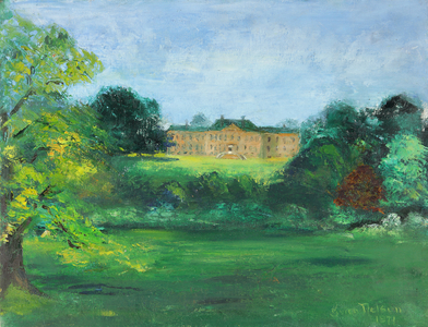 View of Erddig (oil on canvas)