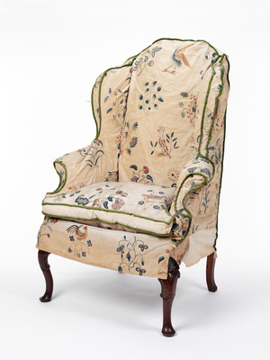 Armchair, with cover, c.1720 (walnut & textile)