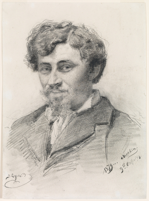 Portrait of Il’ia Repin, 1879 (pencil on wove paper)