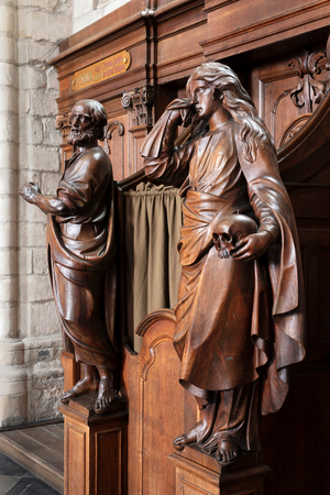 Parish church (Onze-Lieve-Vrouw-Lombeek, Onze-Lieve-Vrouwkerk). Confessional. Livinus Maes, Egidius Hohman, Duray. 1772 (photo)