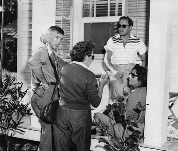On The Set, Burt Lancaster, Tennessee Williams And Anna Magnani.