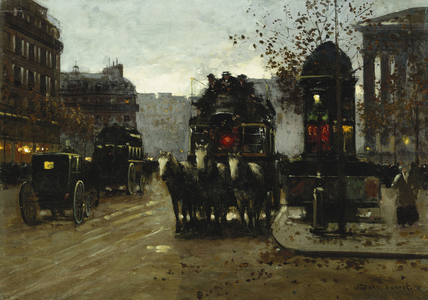 Paris at Night, (oil on canvas)