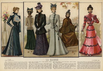 La Saison fashions (coloured engraving)