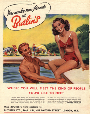 holidays butlins flirting holiday camps, 1950s (print)