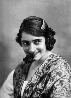 French comedian and singer Marthe Davelli as Carmen in opera "Carmen", photo from french paper "Le Theatre" july 11, 1913