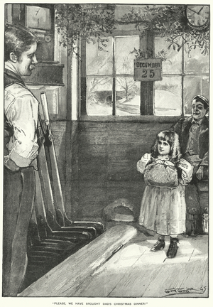 Please, we have brought Dad's Christmas Dinner! (engraving)