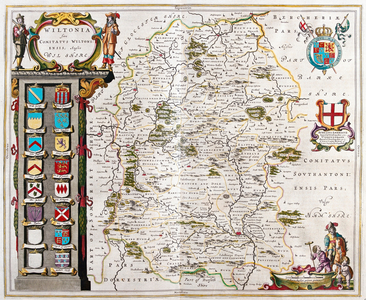 Wilshire, in 'Theatrum Orbis Terrarum, sive Atlas Novus' by Willem Blaeu, Amsterdam, 1645-50