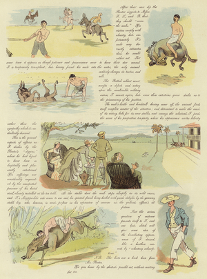 A Mule Ride in Trinidad (colour litho)