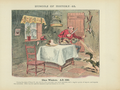 Glass Windows. A.D. 1180 (colour litho)