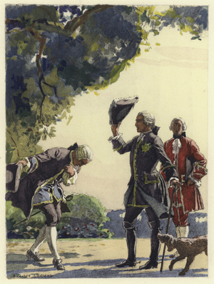 Illustration for memoirs of Casanova (colour litho)