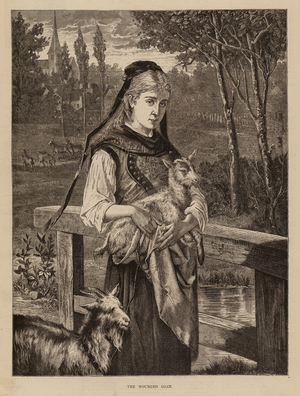 The wounded goat (engraving)