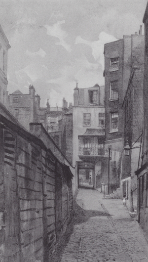 Lost London: Strand Lane, looking North (litho)