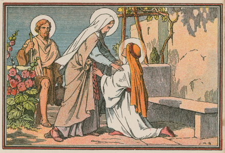 Scene from the life of Jesus (coloured engraving)